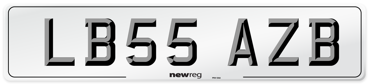 LB55 AZB Number Plate from New Reg